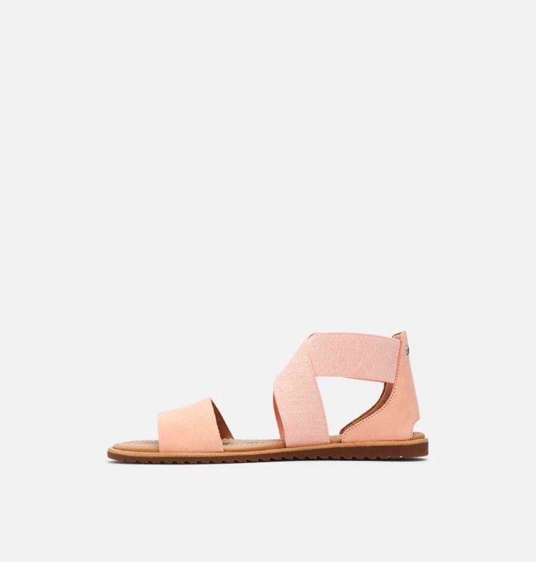 Womens Sandals Pink - Sorel Ella™ Flat - 350-KWHZXI